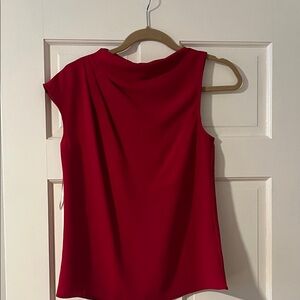 Trina Turk Red Sleeveless Draped-Back Camisole